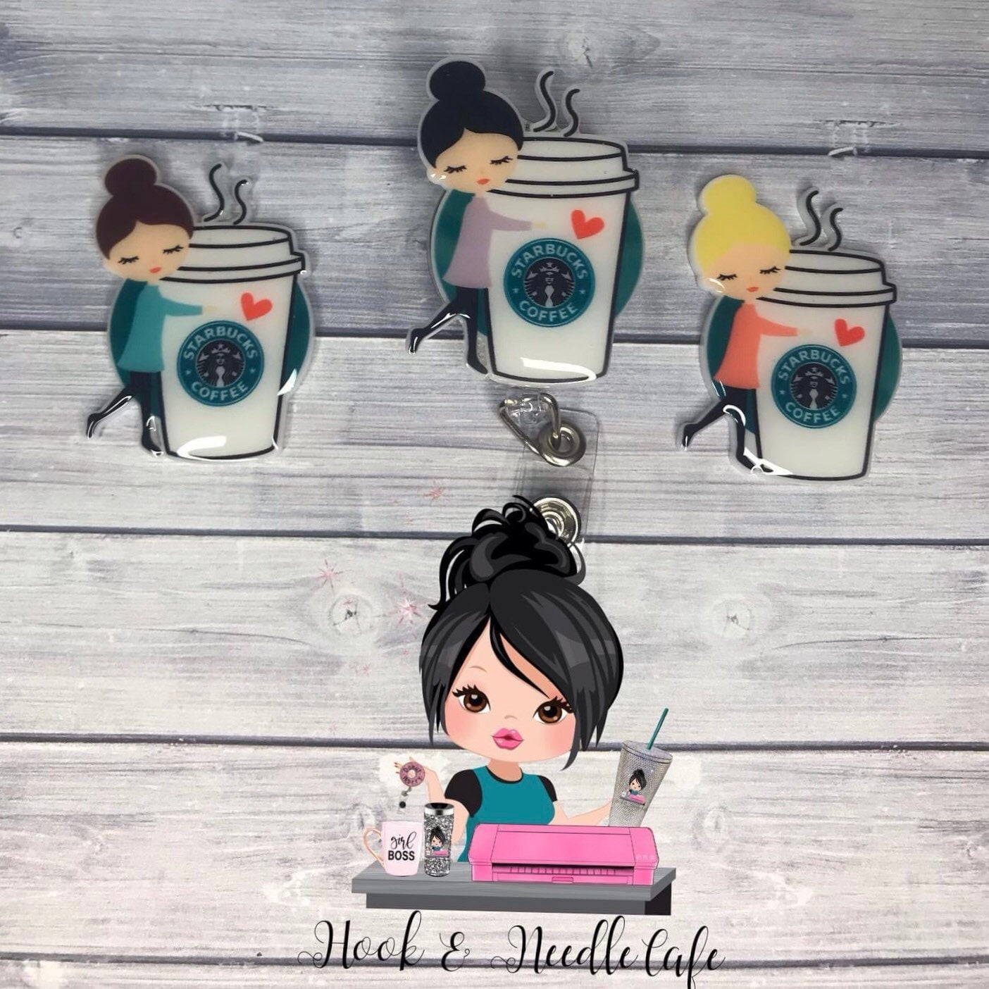 Coffee Lover-Badge Holder-Iced Coffee Lover-Nurse Fuel-Retractable Badge-Sloth Coffee Lover-Cute Badge Holder-Sloth-Coffee-Nursing Gift