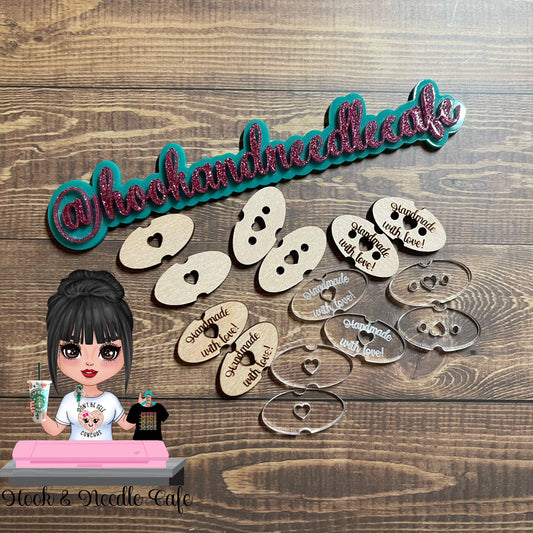 POM BUTTON: Removable pom button for poms with elastic or cinch! An original Hook & Needle Cafe design! No sew pom button 10 pcs per order