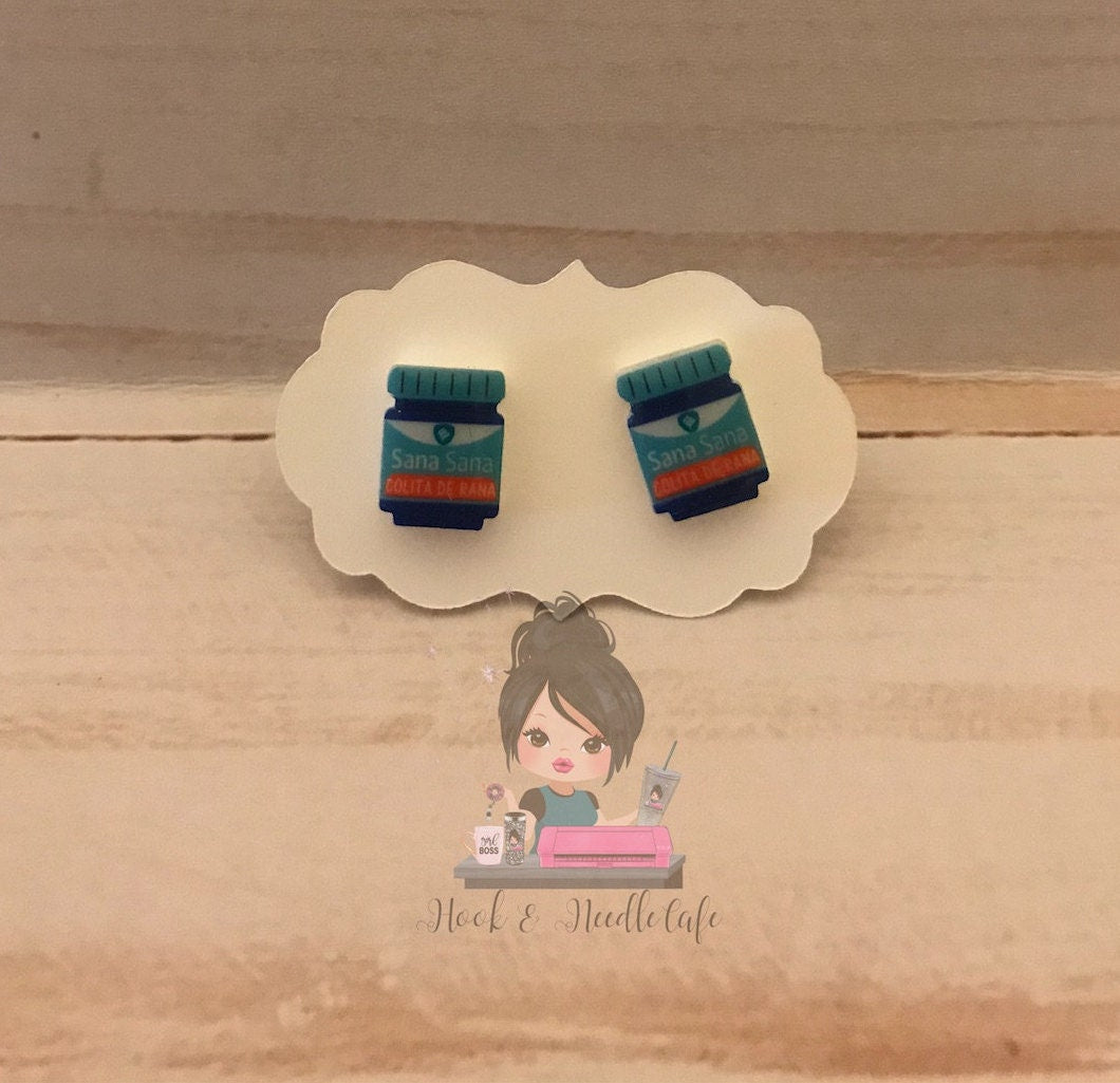 Vicks Vaporub stud earrings jewelry Ponte Vicks Mexican
