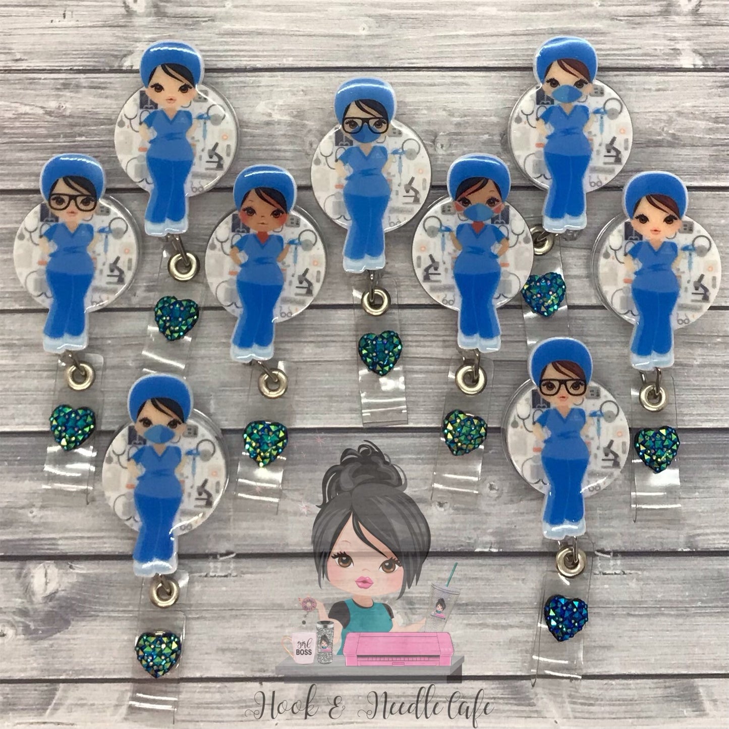 Nurse/Covid nurse/ Badge reel/ Retractable Badger Holder/Scrubs/Scrub Tech/Scrub Nurse/Surgeon/Female/Nurse Practitioner/Physician/Heathcare