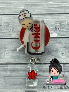 Diet Cola Lover-Cute Nurse-Badge Holder-Healthcare Worker-Nurse Gift-Cola Lover-Nurse Fuel-Cute Gift-Soda Lover-Key chain