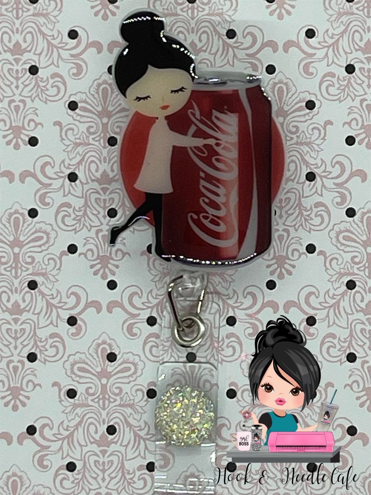 Diet Cola Lover-Cute Nurse-Badge Holder-Healthcare Worker-Nurse Gift-Cola Lover-Nurse Fuel-Cute Gift-Soda Lover-Key chain