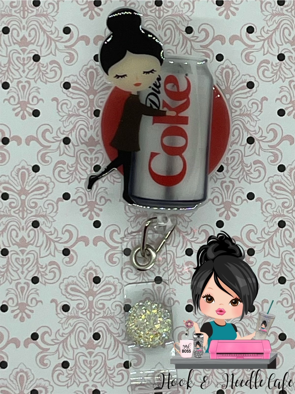 Diet Cola Lover-Cute Nurse-Badge Holder-Healthcare Worker-Nurse Gift-Cola Lover-Nurse Fuel-Cute Gift-Soda Lover-Key chain