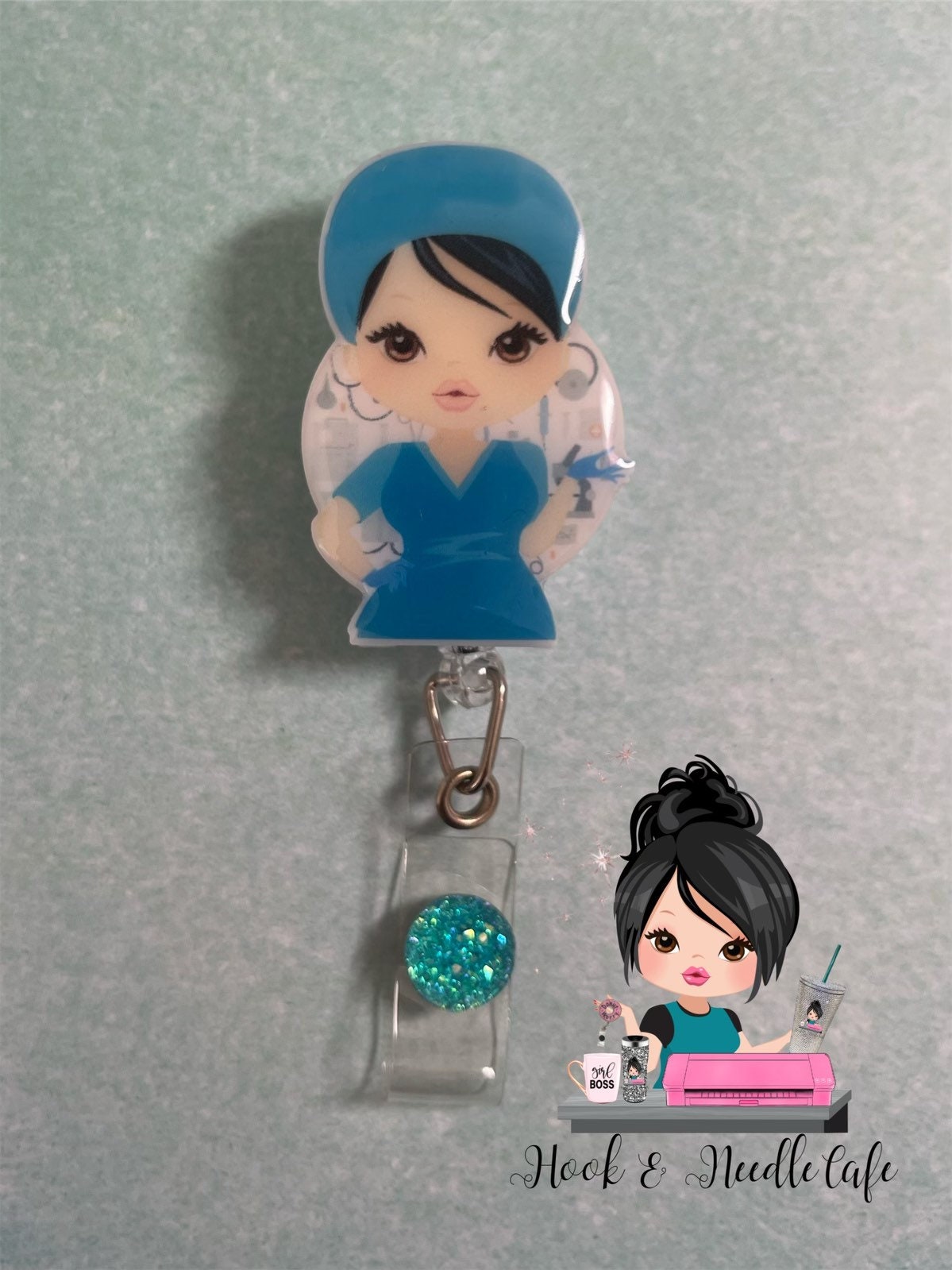 Nurse/Covid nurse/ Badge reel/ Retractable Badger Holder/Scrubs/Scrub Tech/Scrub Nurse/Surgeon/Female/Nurse Practitioner/Physician/Heathcare