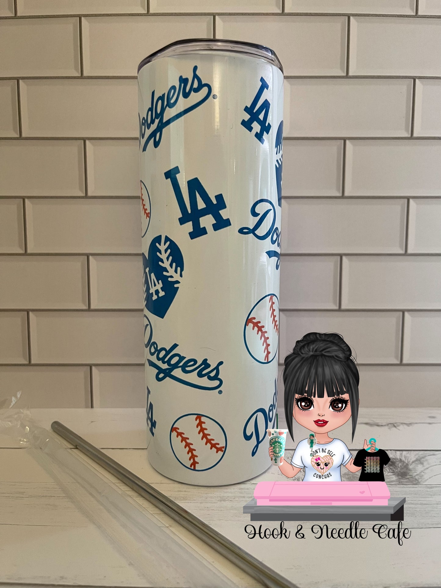LA Baseball skinny tumbler