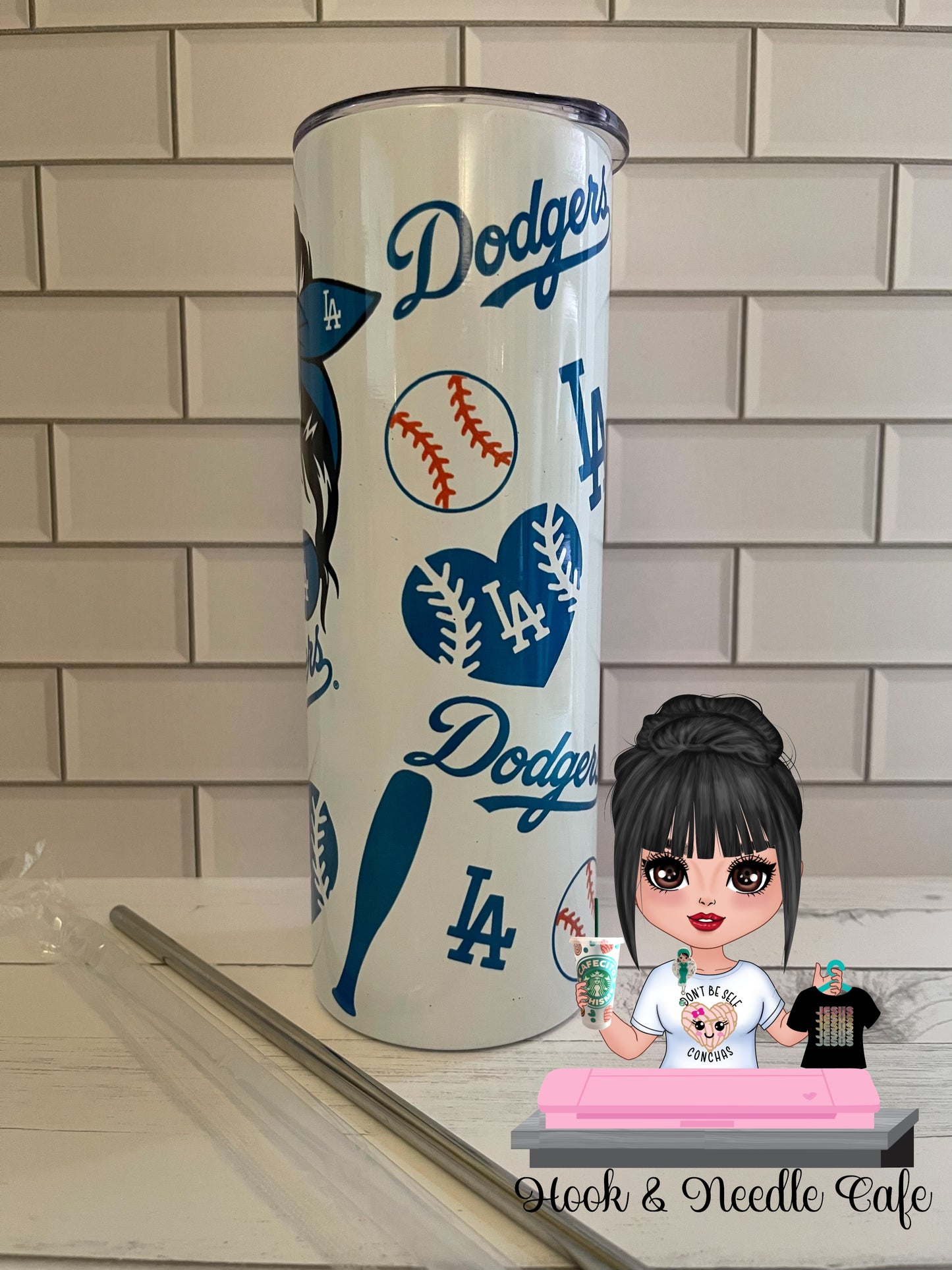 LA Baseball skinny tumbler