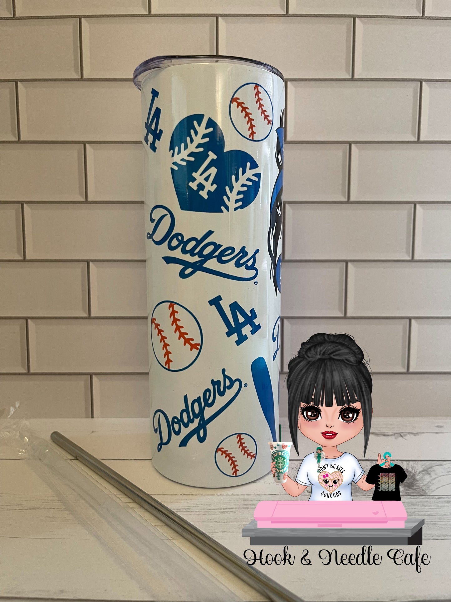 LA Baseball skinny tumbler