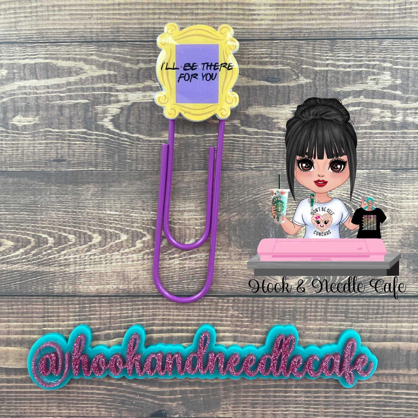 I’ll Be There For You-Friends-Cute Badge Holder-Personalized-Nurse Gift-Personalized Gift-Key Chain-Jumbo Paper Clip-Bookmark-Pivot-Custom