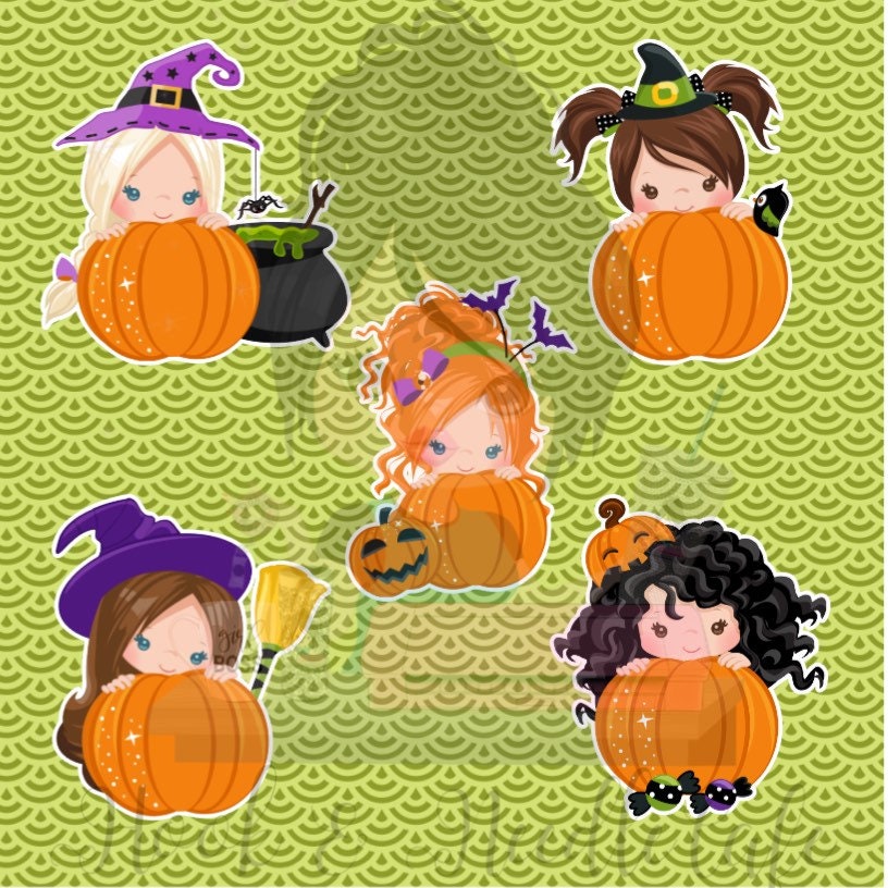 Halloween peek a boo! Little girls peeking out of a pumpkin badge holder!