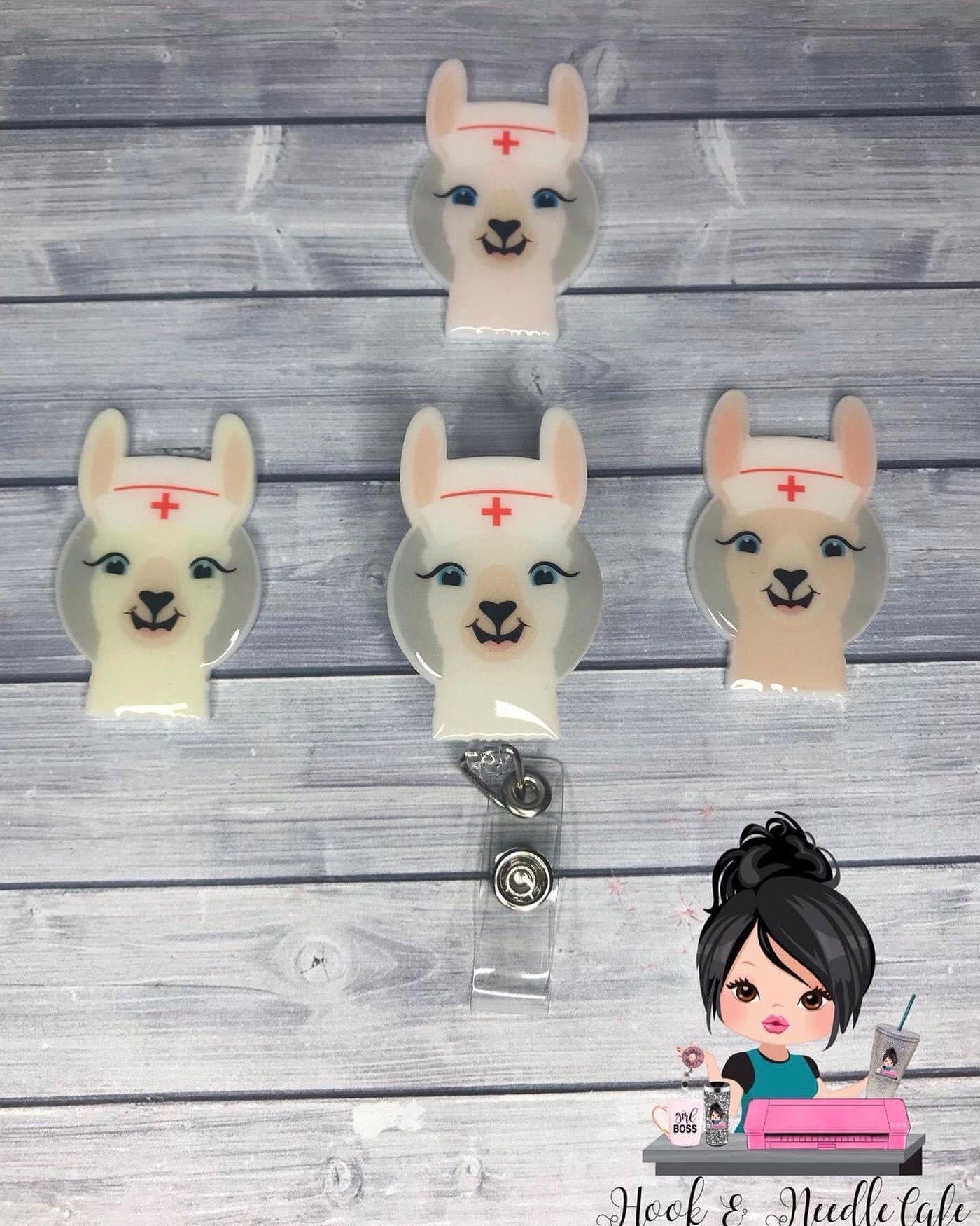 Llama Nurse Badge Reel/Retractable Badge Holder/Cute Badge/Nurse/Llama/Scrub Nurse