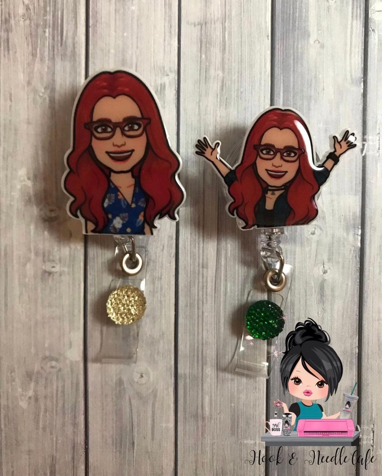 Bitmoji Badge Reel - Bitmoji - Cute Badge Holder - Personalized - Nurse Gift- Personalized Gift - Key Chain - Cute Bitmoji