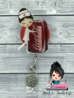 Diet Cola Lover-Cute Nurse-Badge Holder-Healthcare Worker-Nurse Gift-Cola Lover-Nurse Fuel-Cute Gift-Soda Lover-Key chain