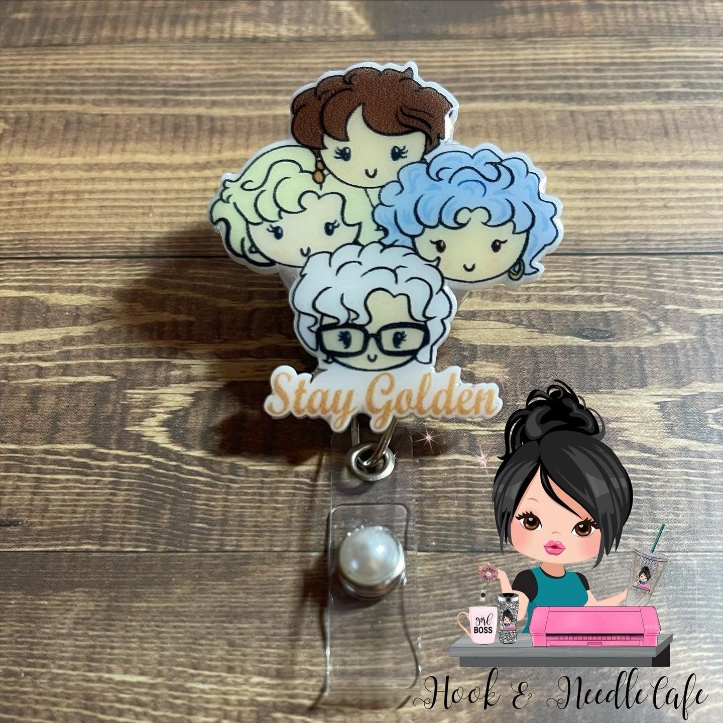 Golden Girls - Squad Goals - Thank You For Being A Friend - Badge Holder - Nurse Gift - Retractable Badge Holder - Cute Gift - Stay Golden