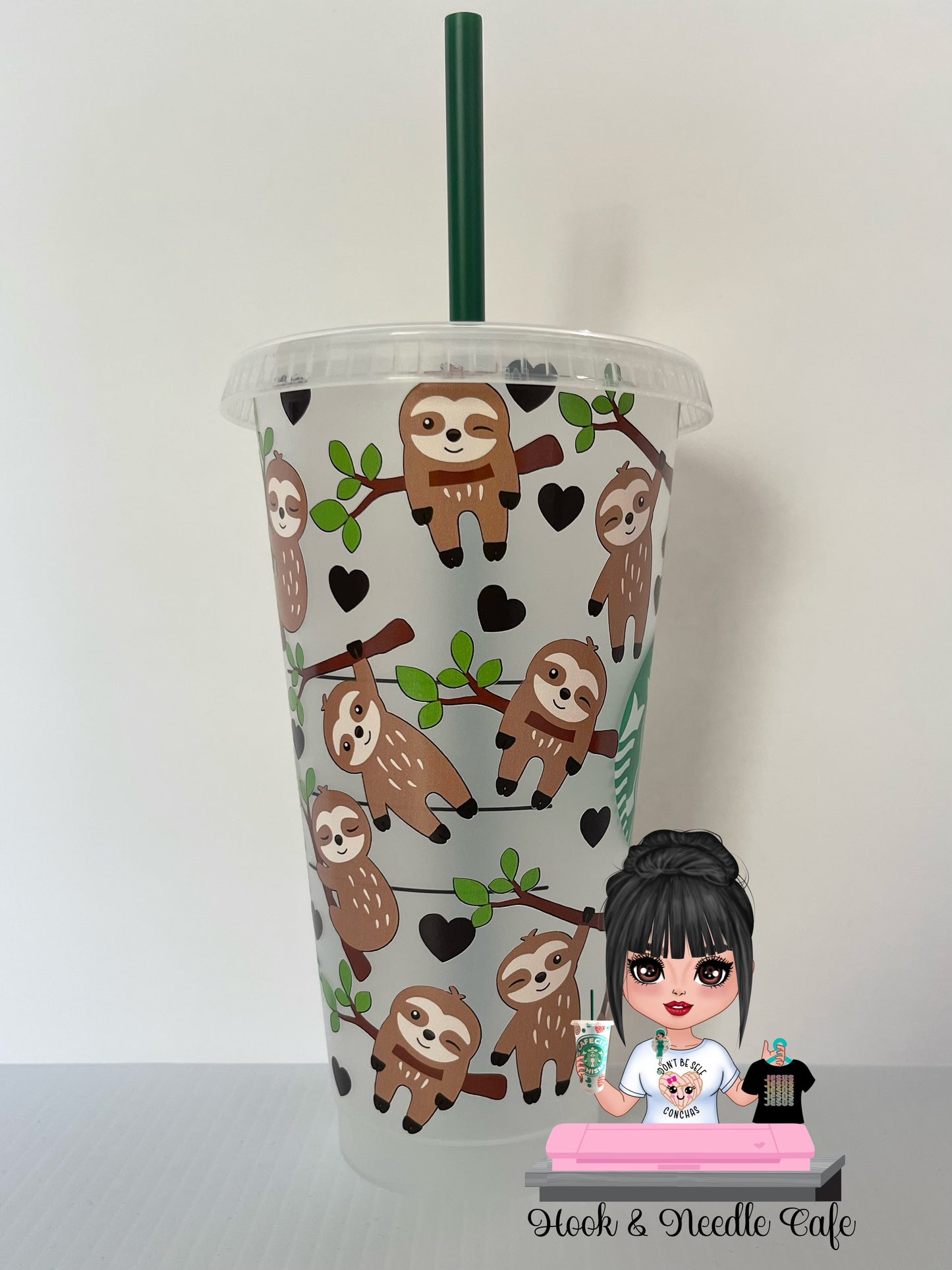 24 oz Sloth cold cup