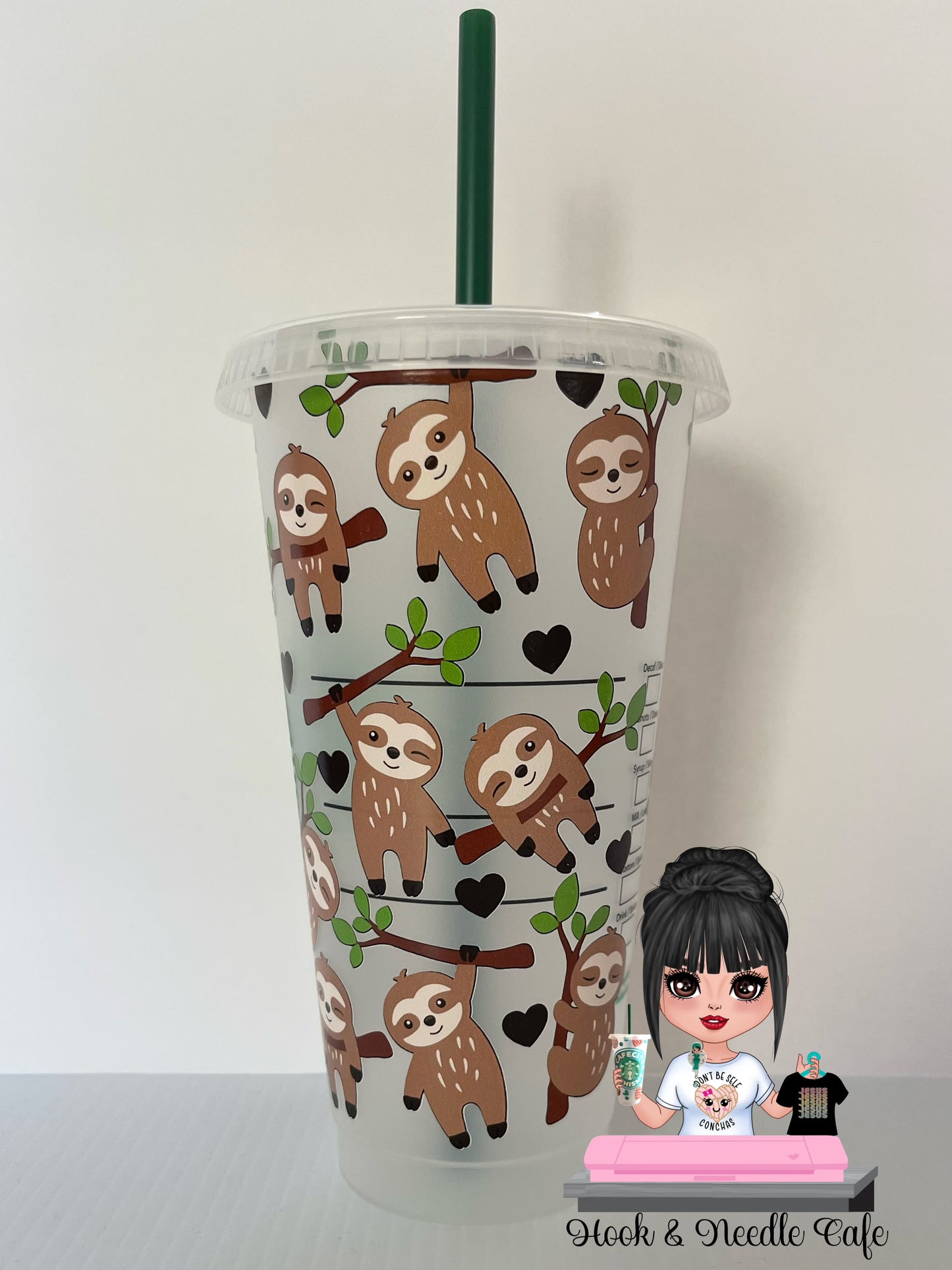 24 oz Sloth cold cup